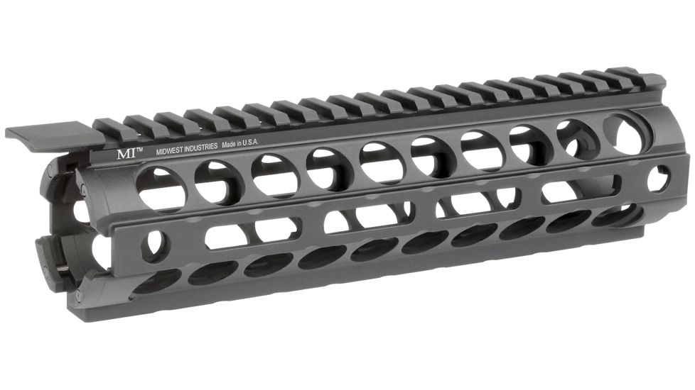 Midwest Industries AR-15/M16 M-Series Two Piece Drop-In M-LOK Handguard, 9 in, Mid-Length, Black, MI-18M