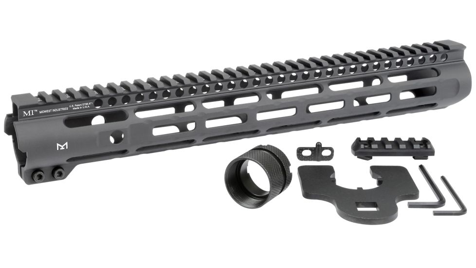 Midwest Industries AR-15/M16 SLH Free Float Slim Line Handguard, 14 inches, Black, MI-SLH-14