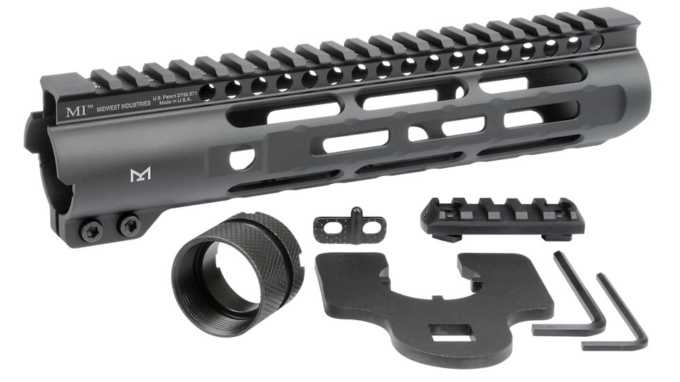 Midwest Industries AR-15/M16 SLH Free Float Slim Line Handguard, 9.25 inches, Black, MI-SLH-9.25