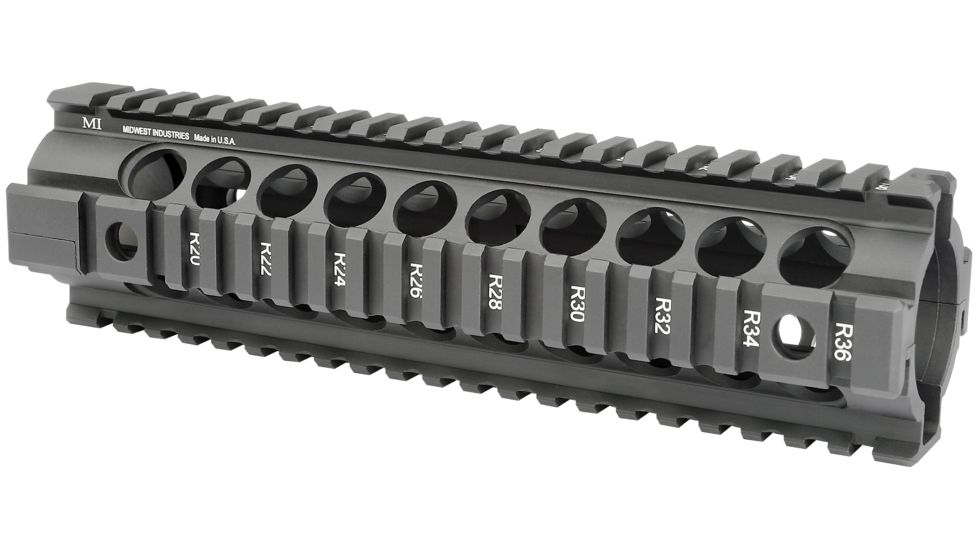Midwest Industries Gen2 Two-Piece Free Float Handguard, Mid-Length, Black, MCTAR-21G2