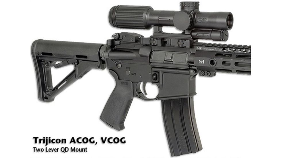 Midwest Industries Trijicon V-COG 2 Lever QD Mount, Black, MI-QDTAV2