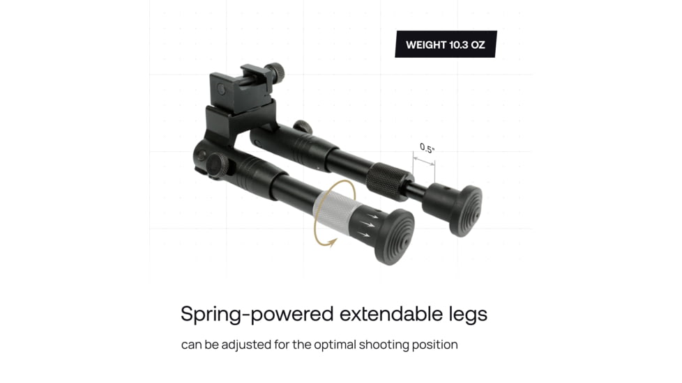 MIGHTY TACTICAL BP-01 Bipod, 6.2-6.7in Height Range, MT-BP-01