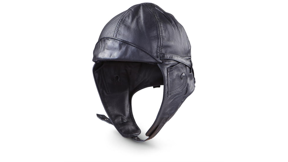 MIL-TEC Leather Aviation Helmet, Black, 3XL, 12425002-907