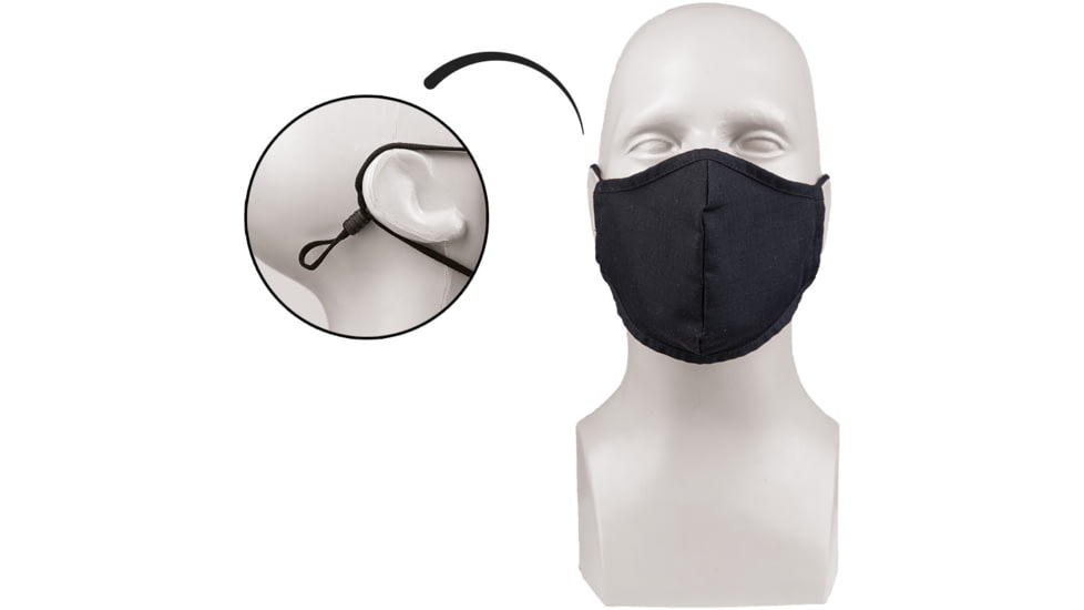MIL-TEC Poly/Cotton Face Mask, Black, Adjustable, 12670002