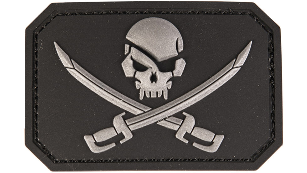 MIL-TEC PVC 3D Jolly Roger Patch, Black, 2.2 x 3 in, 16832202
