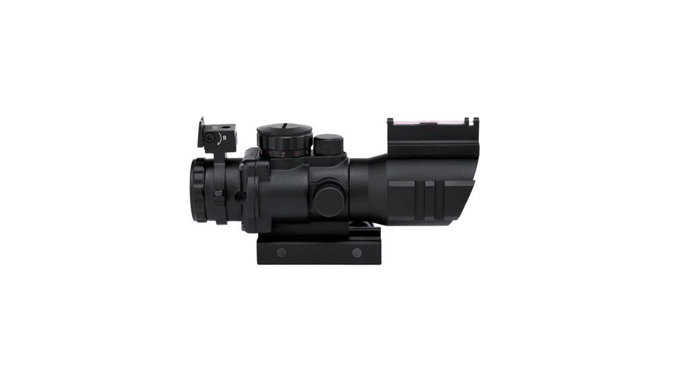 Army Navy Sales Tri-Illuminated Rifle Scope w/Fiber Optic Sight, 4x32mm, 25.4 Tube, Black, 4x32 Tri-ILLuminate