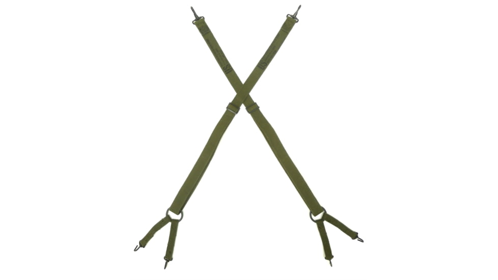 Military Surplus Vietnam Original Unissued M1941 USMC Suspenders, Adjustable, OD Green, WM1941SP