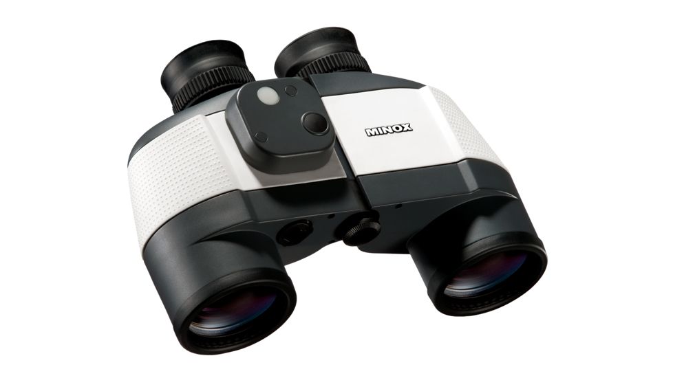 Minox Nautic BN 7x50 Porro Prism Rubber Armored Binoculars, Black/Silver w/Analog Compass 62414