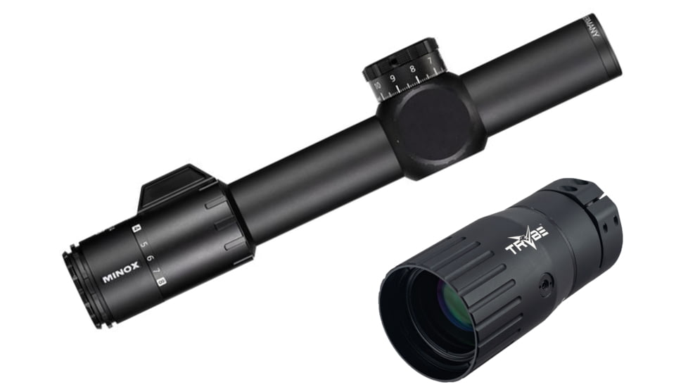 Minox ZP8 1-8x24 MR10+ Rifle Scope with Trybe Enhancer Optics