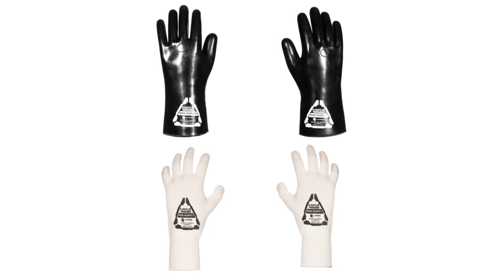 MIRA Safety HAZ-Gloves for CBRN Protection, Black, Large, HAZ-GLOVES-L