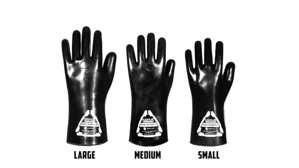 MIRA Safety HAZ-Gloves for CBRN Protection, Black, Small, HAZ-GLOVES-S