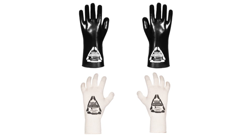 MIRA Safety HAZ-Gloves for CBRN Protection, Black, Small, HAZ-GLOVES-S