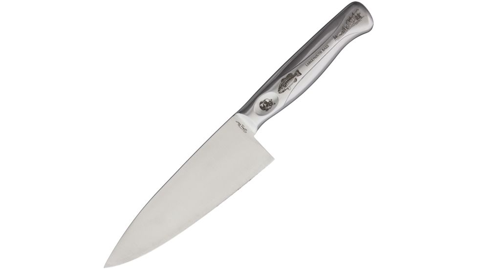Miscellaneous Chef's Knife Largemouth Bass Fixed Blade Knife, 6.25in, Stainless Steel, Standard Edge, Brushed, Stainless Handle F1623NB