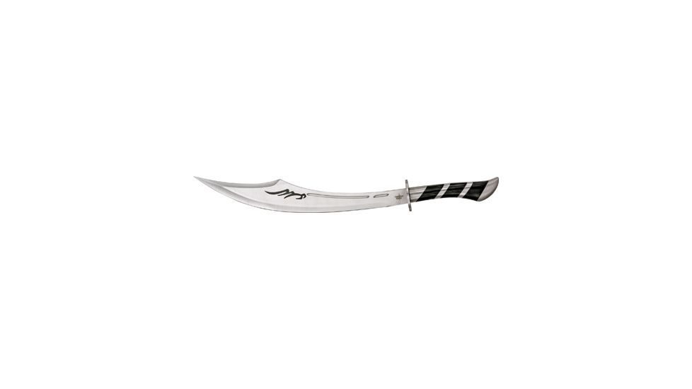 Miscellaneous Fantasy Fixed Blade Knife,17.25in,Upswept Stainless Blade,Laminated Black Wood Handle M3680