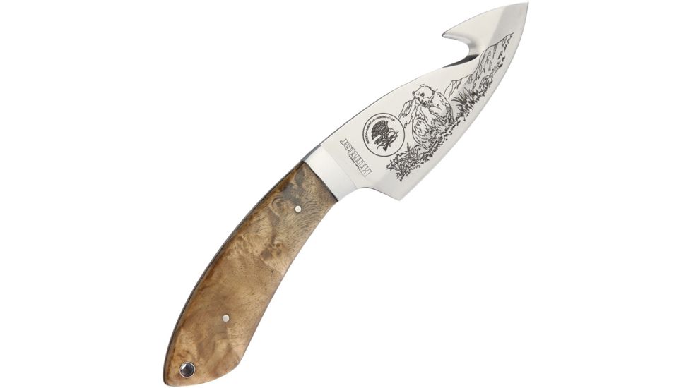 Miscellaneous Grizzly Bear Fixed Blade Knife, 4.25in, Wood Handle H1717