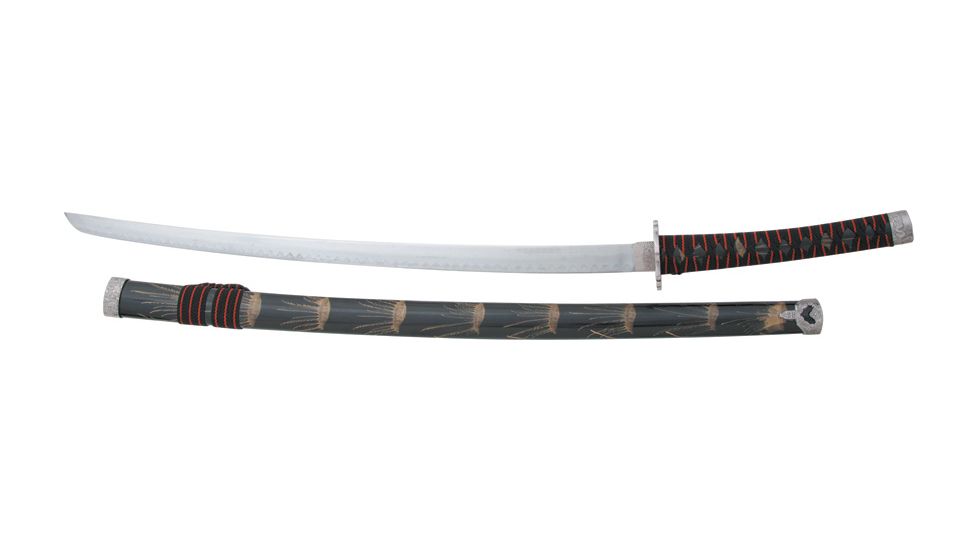 Miscellaneous Katana Black/Gold,25.75in,Sharpened Steel Blade,Black And Gold Composition Handle M3105