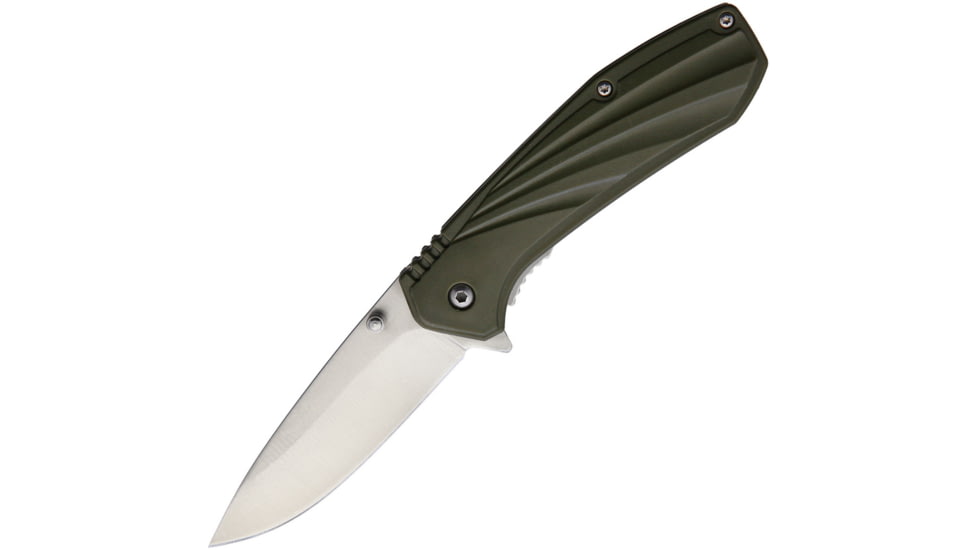 Miscellaneous Linerlock OD Green Folding Knife, 3.25 satin finish stainless blade, OD green sculpted ABS handle, BZ011062 OD GREEN