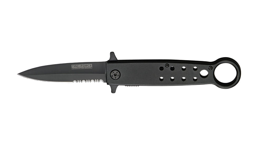 Miscellaneous Speed Linerlock Folding Knife,5.125in closed,Assisted Opening Blade,Black Alum Handle M4131