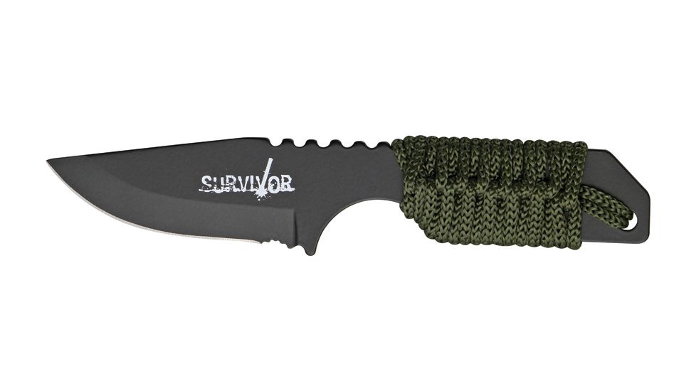 Miscellaneous Survival /Fire Start Fixed Blade Knife,3.25in,Od Green Cord Wrapped Handle M4141