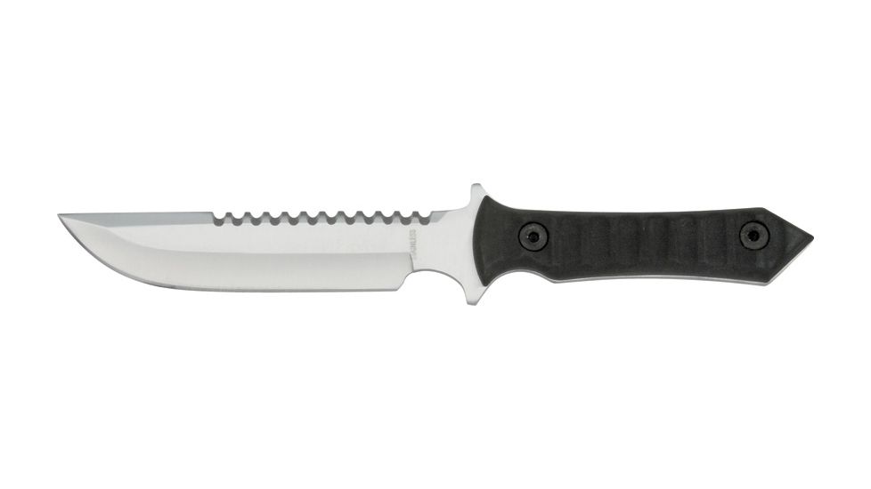 Miscellaneous Tactical Fixed Blade Knife,5.75in,Stainless Blade,Black Rubber Handle M3485
