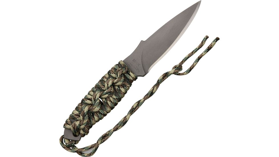 Mission BK-Ti Fixed Blade Knife,4in,Standard Edge Spear Point Blade,Skeletonized Handle/Multi-Camo Cord Wrap MS0308
