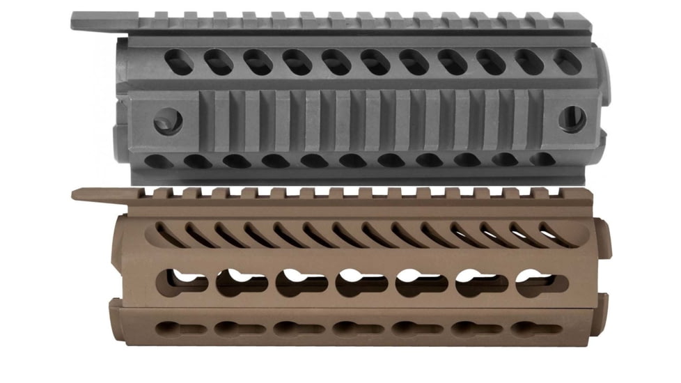 Mission First Tactical Tekko Metal AR Carbine 7in Drop In Rail System, Black, Scorched Dark Earth