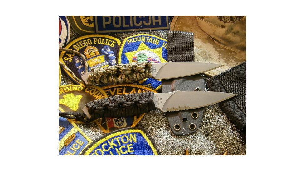 Mission MBK-Ti Fixed Blade Knife,4in,Standard Edge Spear Point Blade,Skeletonized Handle/Olive Green Cord Wrap MS0309