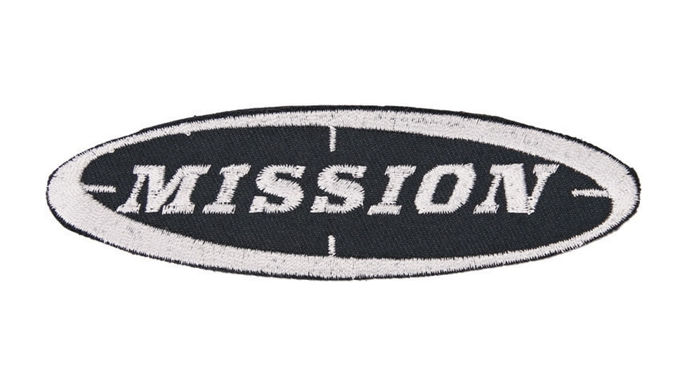 Mission Patch, Measures 4 3/8in Overall, Oval Sew-On Design, Black Background With Embroidered inMissionin Logo, PATCH