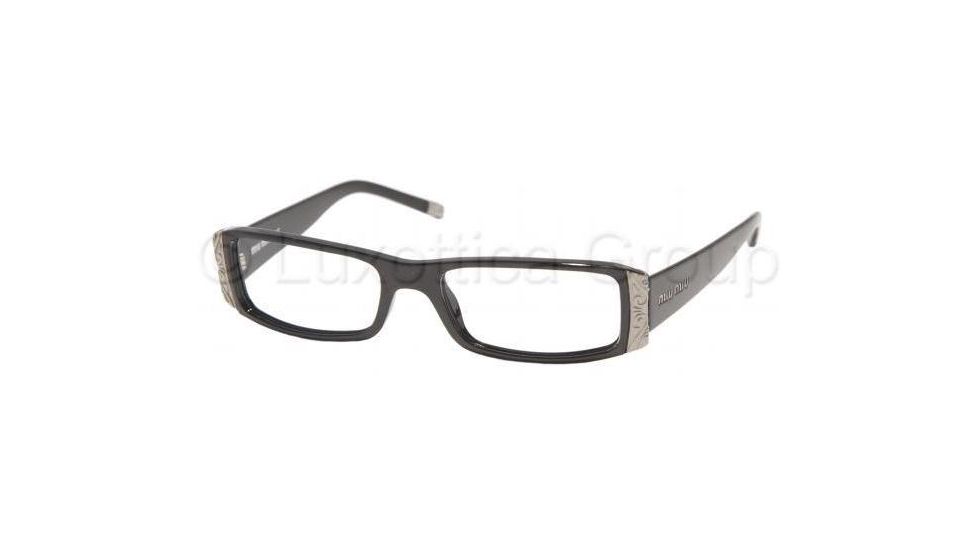 Miu Miu Eyeglasses MU10EV with Lined Bifocal Rx Prescription Lenses 1AB1O1-4917 - Gloss Black 
