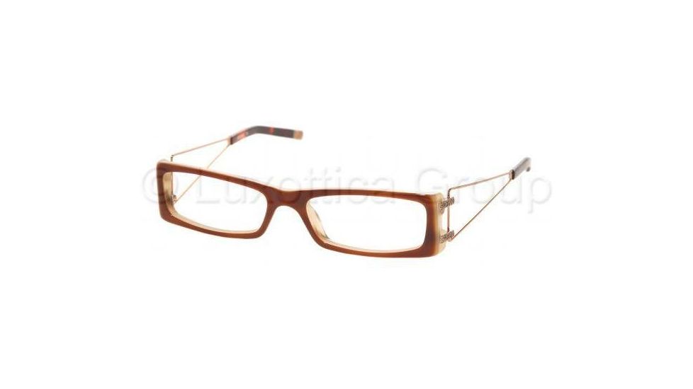 Miu Miu Eyeglasses MU12EV with No-Line Progressive Rx Prescription Lenses 7O51O1-4815 - Tortoise-linen-birch 