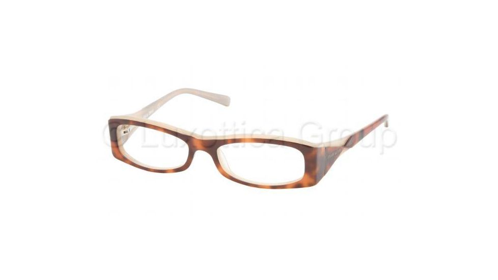 Miu Miu MU 10FV Eyeglasses, Tortoise Linen Frame w/NonRx 50 mm Diameter Lenses, 7N71O1 5016