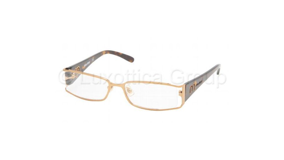 Miu Miu MU55FV Bifocal Eyeglasses - Shiny Brass Demo Lens Frame / 50 mm Prescription Lenses, 7OE1O1-5016