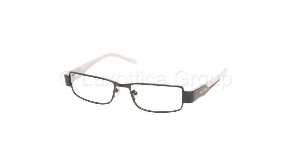 Miu Miu MU 63FV Eyeglasses Styles -  Gloss Black Frame w/Non-Rx 50 mm Diameter Lenses, 7AX1O1-5016