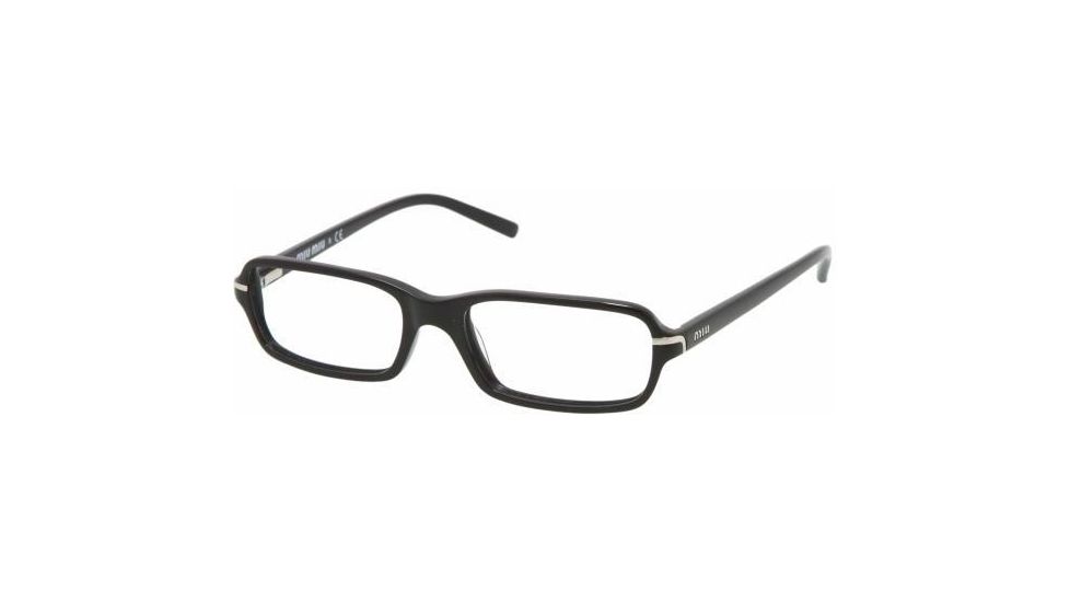 Miu Miu Eyeglasses MU05GV with No-Line Progressive Rx Prescription Lenses, Select Frame Color / Lens Diameter Gloss Black Frame / 50 mm Prescription Lenses