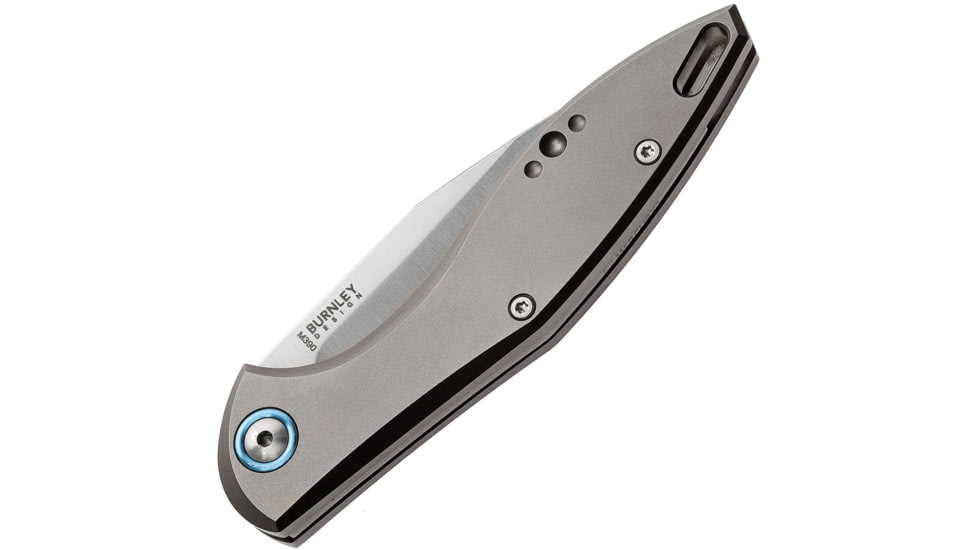 MKM Fara Slip Joint by Mercury Folding Knife, 3in Satin Bohler M390 SS Blade, Gray Titanium Handle, Slip Joint, Made In Italy By Mercury, Black Leather Pouch, Designed By Lucas Burnley, MKMY01-T