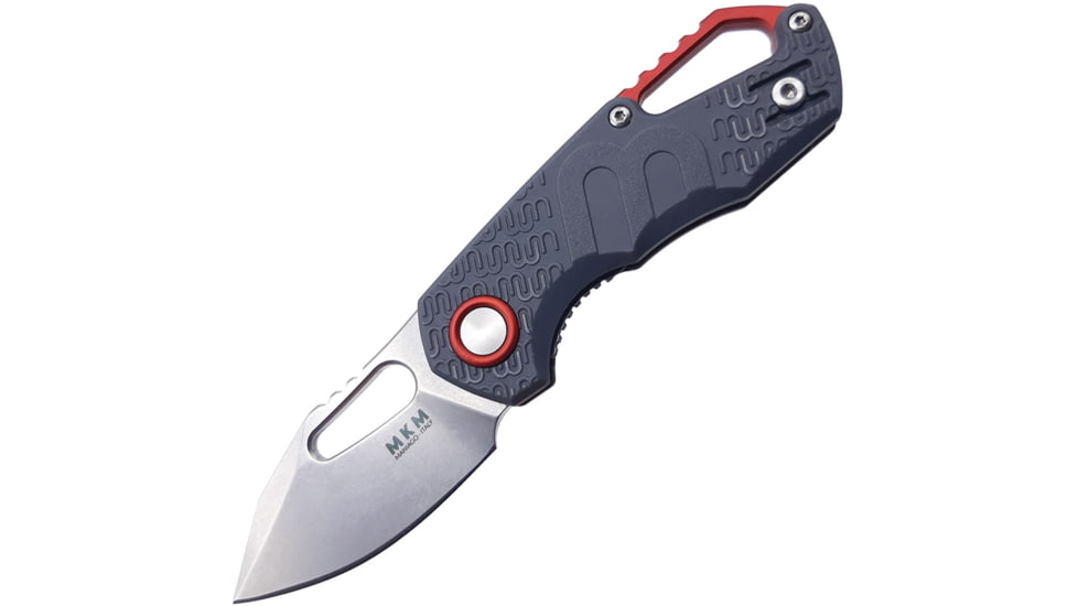 MKM Isonzo Linerlock Gray Folding Knife, 2 stonewash finish Bohler N690 stainless clip poi, Gray FRN handle, MK FX03-3PGY