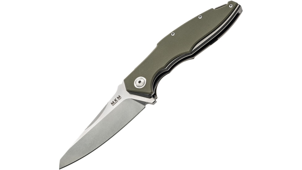 MKM Raut Framelock Viper Folding Knife, 3.5in Stonewash Bohler M390 SS Blade, Gray Titanium Handle, Pocket Clip, By Viper, Black Nylon Zippered Storage Case, Designed By Lucas Burnley, MKVP01-GBGR
