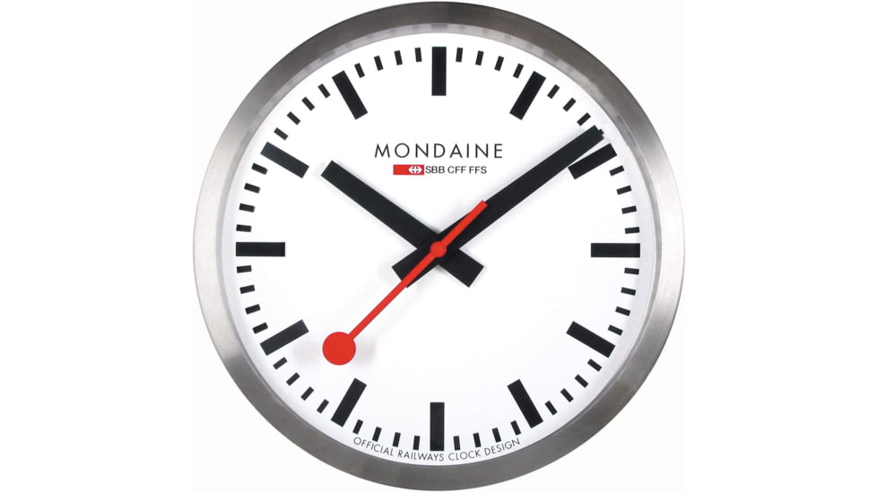 Mondaine Stop2Go Smart Wall Clock, Silver, 25cm, MSM.25S10