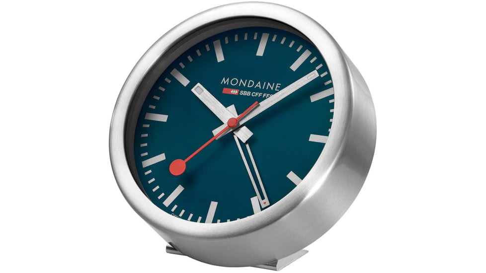 Mondaine Table Alarm Clock, Blue, 125mm, A997.MCAL.46SBV