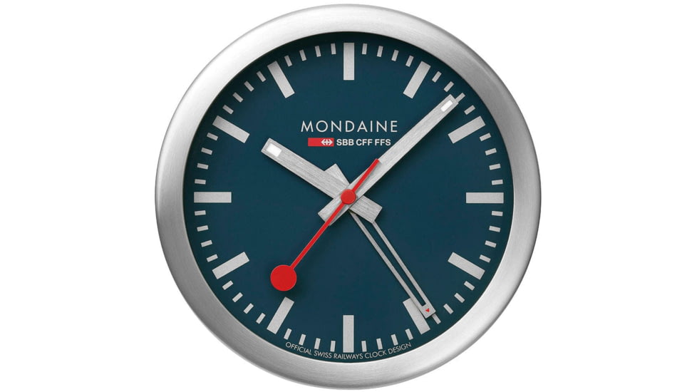 Mondaine Table Alarm Clock, Blue, 125mm, A997.MCAL.46SBV