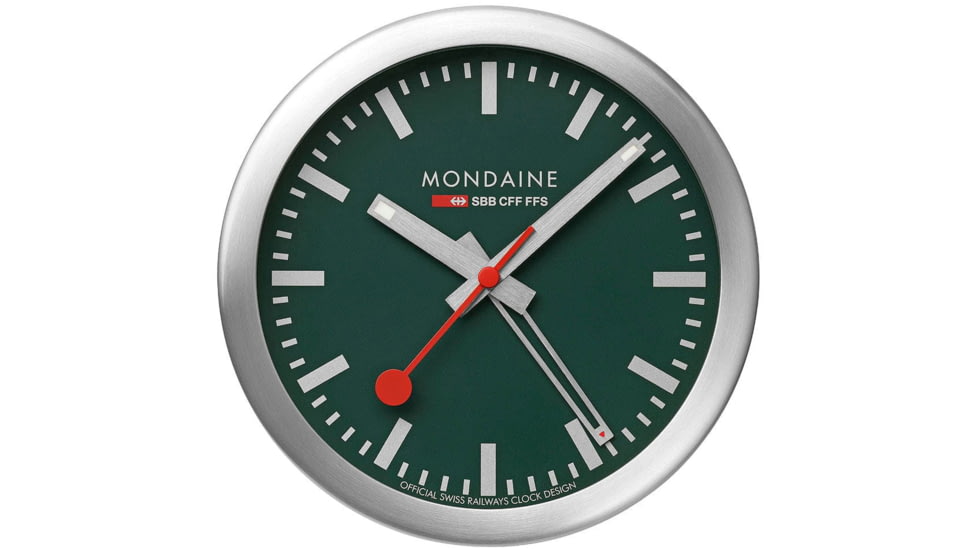 Mondaine Table Alarm Clock, Green, 125mm, A997.MCAL.66SBV