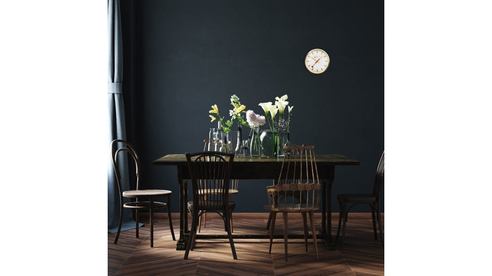 Mondaine Wall Clock, Golden, 25cm, A990.CLOCK.18SBG