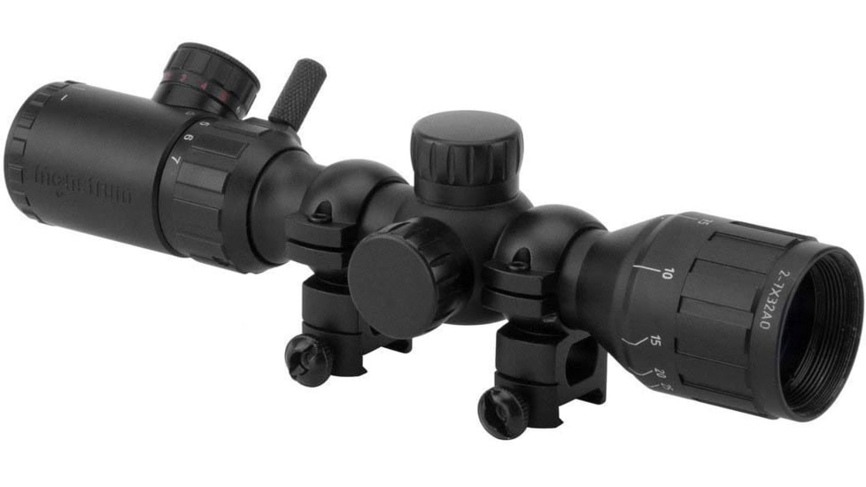 Monstrum 2-7x32 AO Rifle Scope with Illuminated Range Finder Reticle and Parallax Adjustment, Black, S2732-R-RGAO