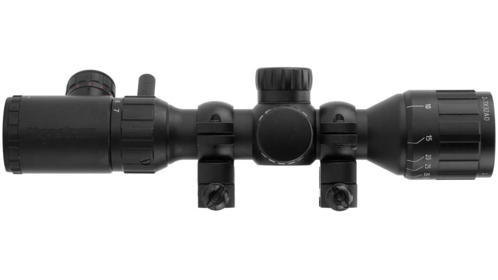 Monstrum 2-7x32 AO Rifle Scope with Illuminated Range Finder Reticle and Parallax Adjustment, Black, S2732-R-RGAO