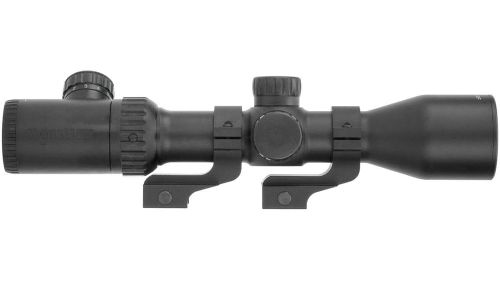 Monstrum 3-12x42 AO Rifle Scope with Illuminated Mil-Dot Reticle and Offset Reversible Scope Rings, Black, S31242-R-RGAO-V2