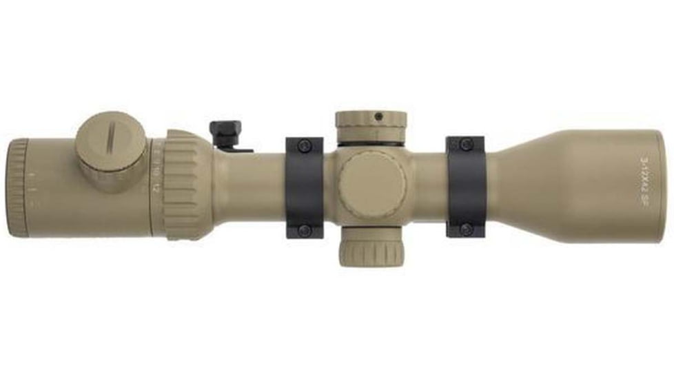 Monstrum 3-12x42 AO Rifle Scope with Illuminated Mil-Dot Reticle and Offset Reversible Scope Rings, Flat Dark Earth, TS31242-R-RGAO-V2
