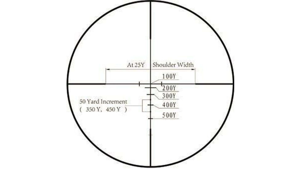 Monstrum 3-9x32 Rifle Scope with Rangefinder Reticle and High Profile Scope Rings, Black, S3932-R-N