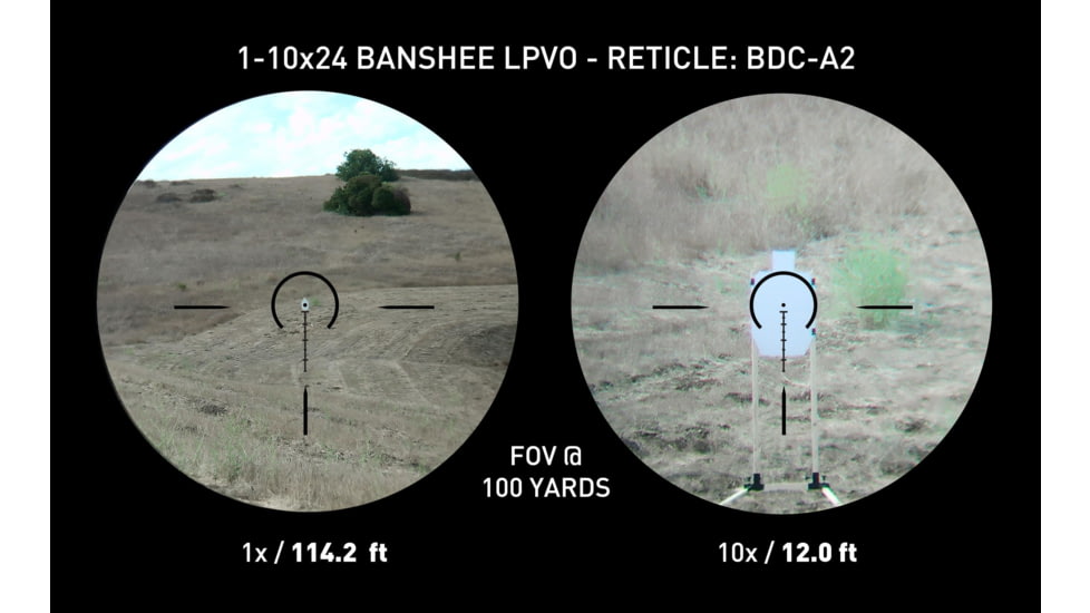 Monstrum Banshee ED 1-10x24mm LPVO 30mm Rifle Scope w/Offset Scope Mount, Second Focal Plane
