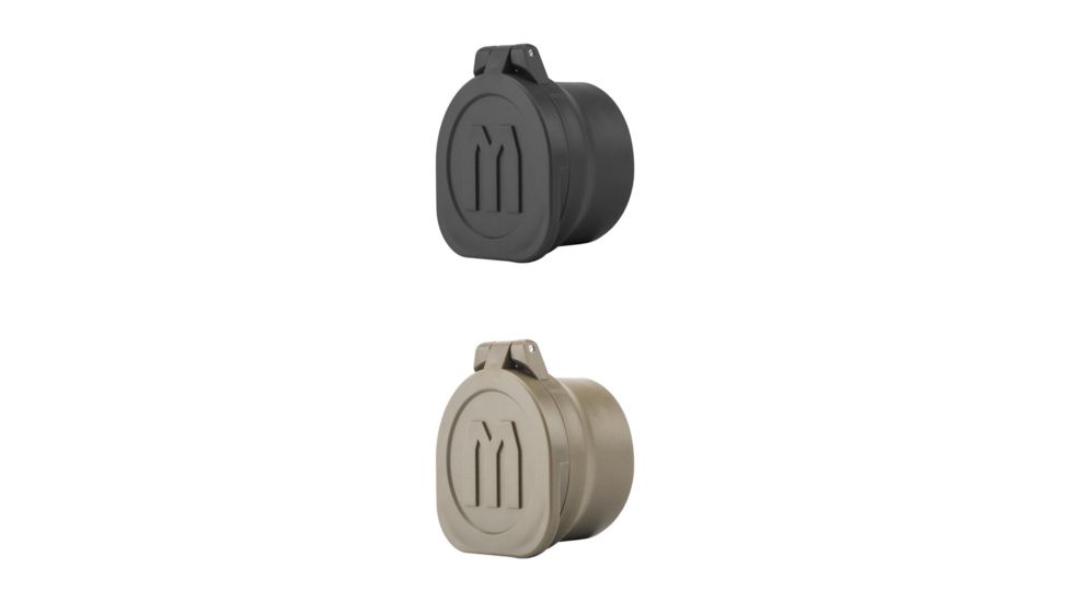 Monstrum Flip-Up Rifle Scope Lens Covers, Objective Lens, Black, Flat Dark Earth