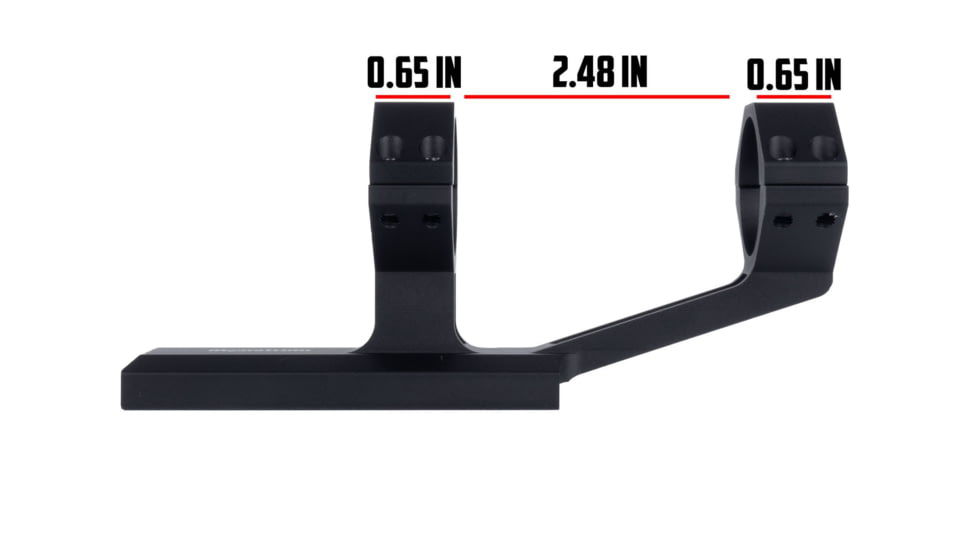 Monstrum H-Series V2 Hollow Frame Offset Cantilever Picatinny Scope Mount, 1in, Black, MH255-B